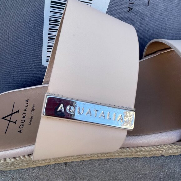 AQUATALIA MAE Women's Leather Espadrille Sandal 7 Casual Summer Resort New - Picture 3 of 10